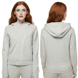 Lululemon Scuba Jacket Size 8 Asymmetrical Coast Hoodie Heathered Gray